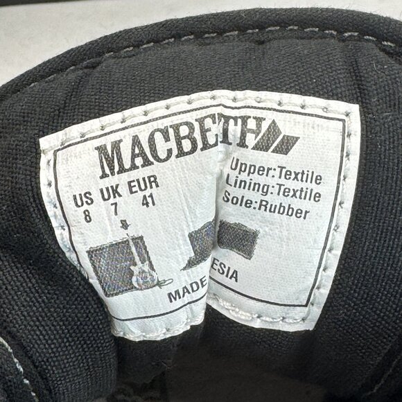 Macbeth Eliot Mens Size 8 Low Top Skate Shoes Black Vegan Sound of the Future - Picture 6 of 13